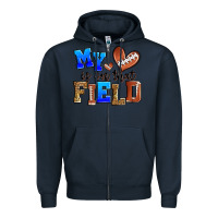 Navy my heart is on that field american football Zipper Hoodie - Zillion Design Studio