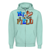 Seafoam my heart is on that field american football Zipper Hoodie - Zillion Design Studio