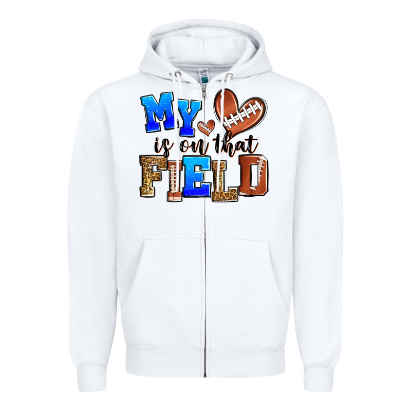 My Heart Is On That Field American Football Zipper Hoodie by Zillion Design Studio | Teevron