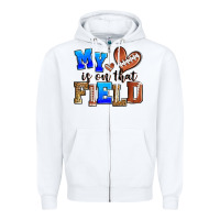 White my heart is on that field american football Zipper Hoodie - Zillion Design Studio