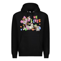 Black he lives with bunnys and eggs Premium Hoodie - MaliasSmallBusiness