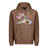 Chestnut he lives with bunnys and eggs Premium Hoodie - MaliasSmallBusiness