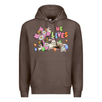 Coffee he lives with bunnys and eggs Premium Hoodie - MaliasSmallBusiness