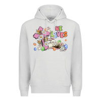 Dove Grey he lives with bunnys and eggs Premium Hoodie - MaliasSmallBusiness