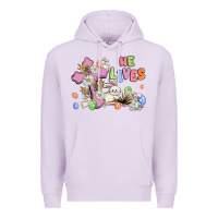 Lilac he lives with bunnys and eggs Premium Hoodie - MaliasSmallBusiness