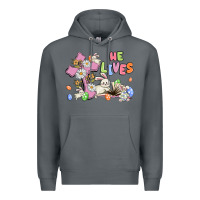 Rock he lives with bunnys and eggs Premium Hoodie - MaliasSmallBusiness