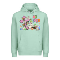 Seafoam he lives with bunnys and eggs Premium Hoodie - MaliasSmallBusiness