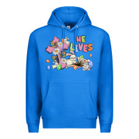 True Royal he lives with bunnys and eggs Premium Hoodie - MaliasSmallBusiness