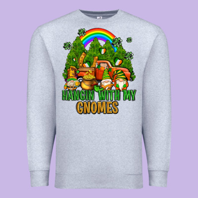 Hangin With My Gnomes With Rainbow Premium Sweatshirt Designed By Adodesignshop