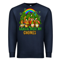 Navy hangin with my gnomes with rainbow Premium Sweatshirt - AdoDesignShop