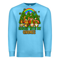 Ocean Blue hangin with my gnomes with rainbow Premium Sweatshirt - AdoDesignShop