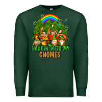 Sports Green hangin with my gnomes with rainbow Premium Sweatshirt - AdoDesignShop