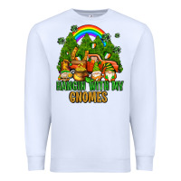 White hangin with my gnomes with rainbow Premium Sweatshirt - AdoDesignShop