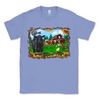 Colony Blue western barnyard black angus cattle longhorn rooster and chicks Classic Tee - RanaPortraitStore