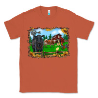 Copper western barnyard black angus cattle longhorn rooster and chicks Classic Tee - RanaPortraitStore