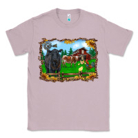 Lilac western barnyard black angus cattle longhorn rooster and chicks Classic Tee - RanaPortraitStore