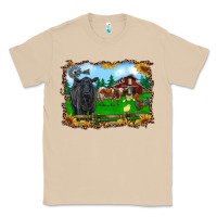 Mushroom western barnyard black angus cattle longhorn rooster and chicks Classic Tee - RanaPortraitStore