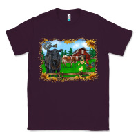 Plum western barnyard black angus cattle longhorn rooster and chicks Classic Tee - RanaPortraitStore