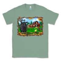 Sage western barnyard black angus cattle longhorn rooster and chicks Classic Tee - RanaPortraitStore