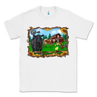 White western barnyard black angus cattle longhorn rooster and chicks Classic Tee - RanaPortraitStore