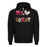 Black my heart is on that court volleyball Zipper Hoodie - Zillion Design Studio
