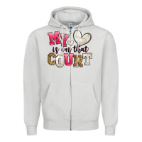 Dove Grey my heart is on that court volleyball Zipper Hoodie - Zillion Design Studio