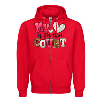 Red my heart is on that court volleyball Zipper Hoodie - Zillion Design Studio