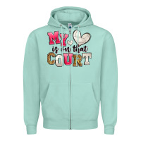 Seafoam my heart is on that court volleyball Zipper Hoodie - Zillion Design Studio