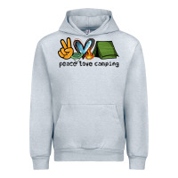 Heather Grey peace love camping Urban Hoodie - NancyCooperArtShop