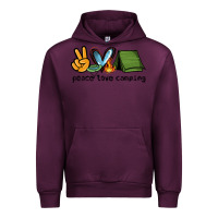 Mauve Wine peace love camping Urban Hoodie - NancyCooperArtShop