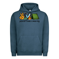 Pigment Midnight Navy peace love camping Urban Hoodie - NancyCooperArtShop