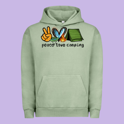 Peace Love Camping Urban Hoodie Designed By Nancycooperartshop