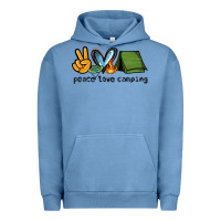 Pigment Pebble Blue peace love camping Urban Hoodie - NancyCooperArtShop