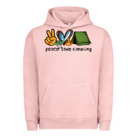 Pigment Salmon peace love camping Urban Hoodie - NancyCooperArtShop
