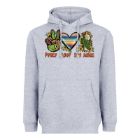 Heather Grey peace love san judas Heavyweight Hoodie - JahusDesignShop