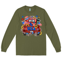 Army Green usa truck Long Sleeve Tee - Zillion Design Studio
