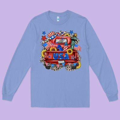 Usa Truck Long Sleeve Tee Designed By Zillion Design Studio