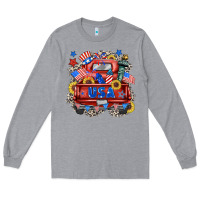 Heather Grey usa truck Long Sleeve Tee - Zillion Design Studio