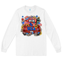 White usa truck Long Sleeve Tee - Zillion Design Studio