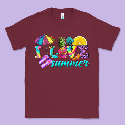 I Love Summer Classic Tee Designed By Texasbilliewilder
