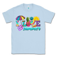 Dusty Blue i love summer Classic Tee - texasbilliewilder