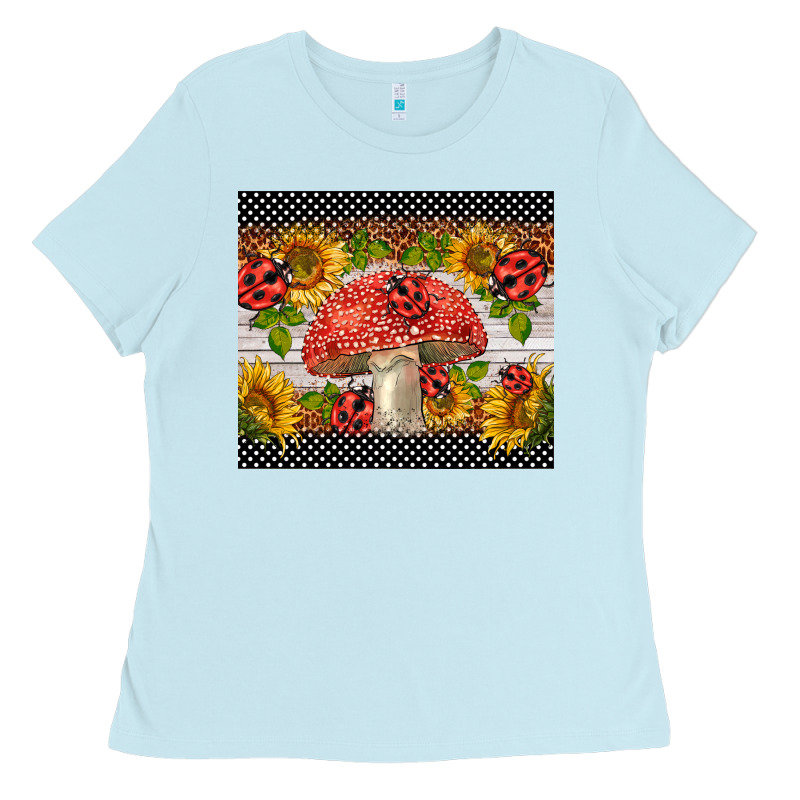 Ladybug Mushrooms Ladies Tee by BarkalooDesign | Teevron