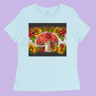 Ladybug Mushrooms Ladies Tee Designed By Barkaloodesign