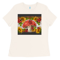 Bone ladybug mushrooms Ladies Tee - BarkalooDesign