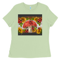 Matcha ladybug mushrooms Ladies Tee - BarkalooDesign