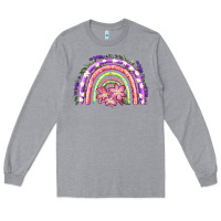 Heather Grey Easter Floral Spring Rainbow Long Sleeve Tee - RanaPortraitStore