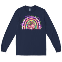 Navy Easter Floral Spring Rainbow Long Sleeve Tee - RanaPortraitStore