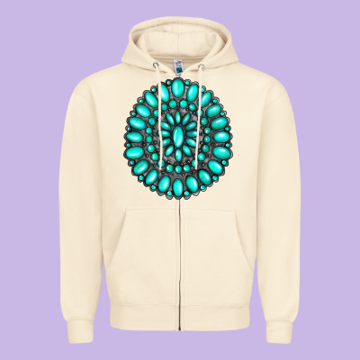 Gemstone Jewelry Zipper Hoodie Designed By Ranaportraitstore