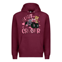 Burgundy heart crusher Premium Hoodie - MaliasSmallBusiness