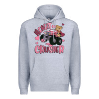 Heather Grey heart crusher Premium Hoodie - MaliasSmallBusiness